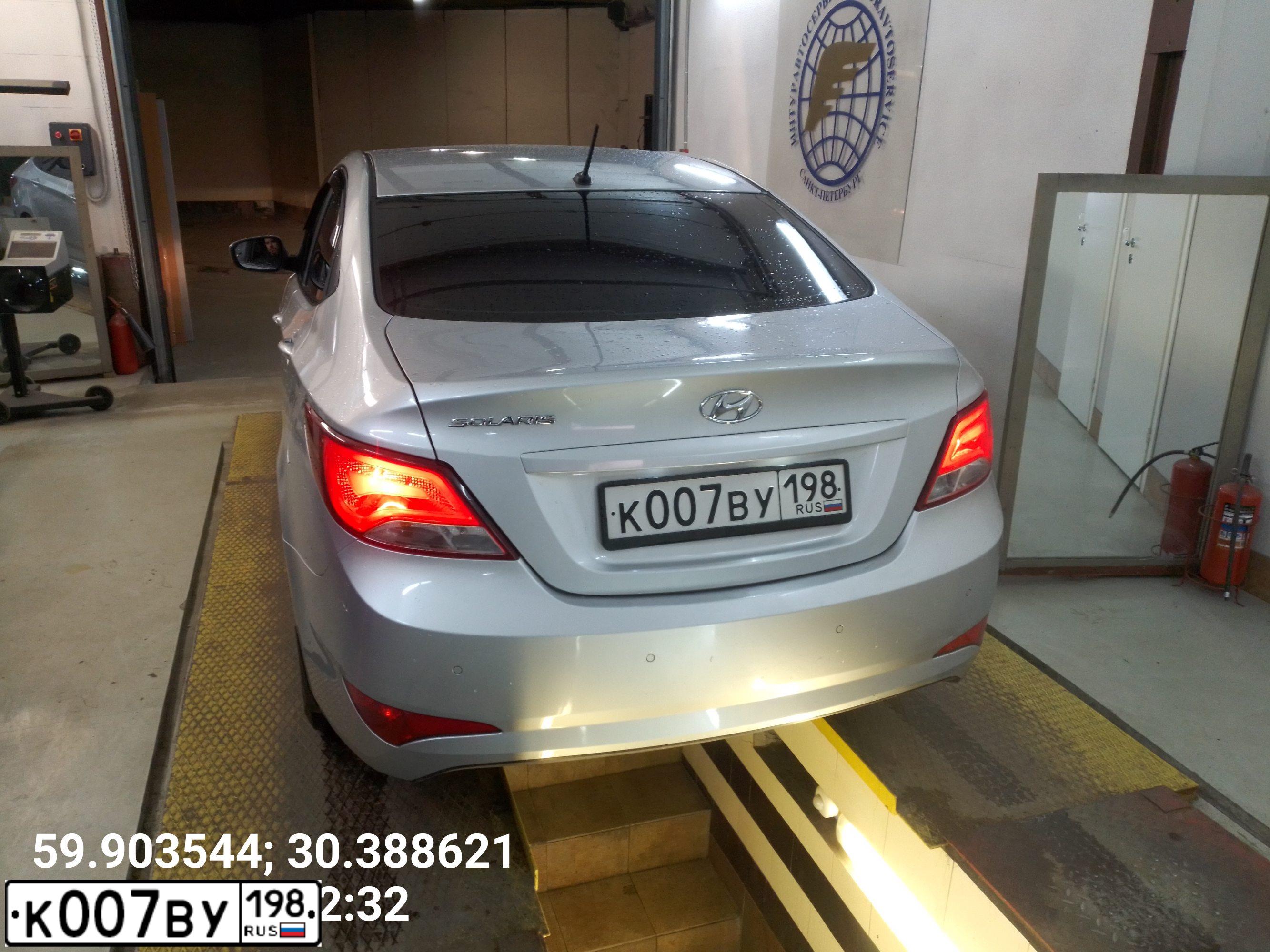Фото автомобиля HYUNDAI SOLARIS, 2016 — госномер К007ВУ198. Цвет: СЕРЕБРИСТЫЙ