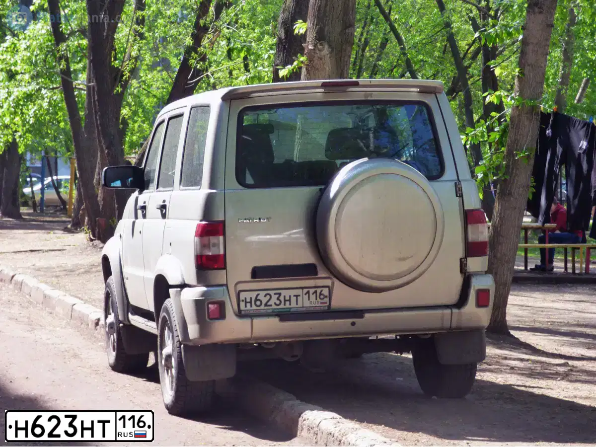 Фото автомобиля UAZ 3164 PATRIOT, 2010 — госномер С096ХУ152. Цвет: серебристый желтый металлик