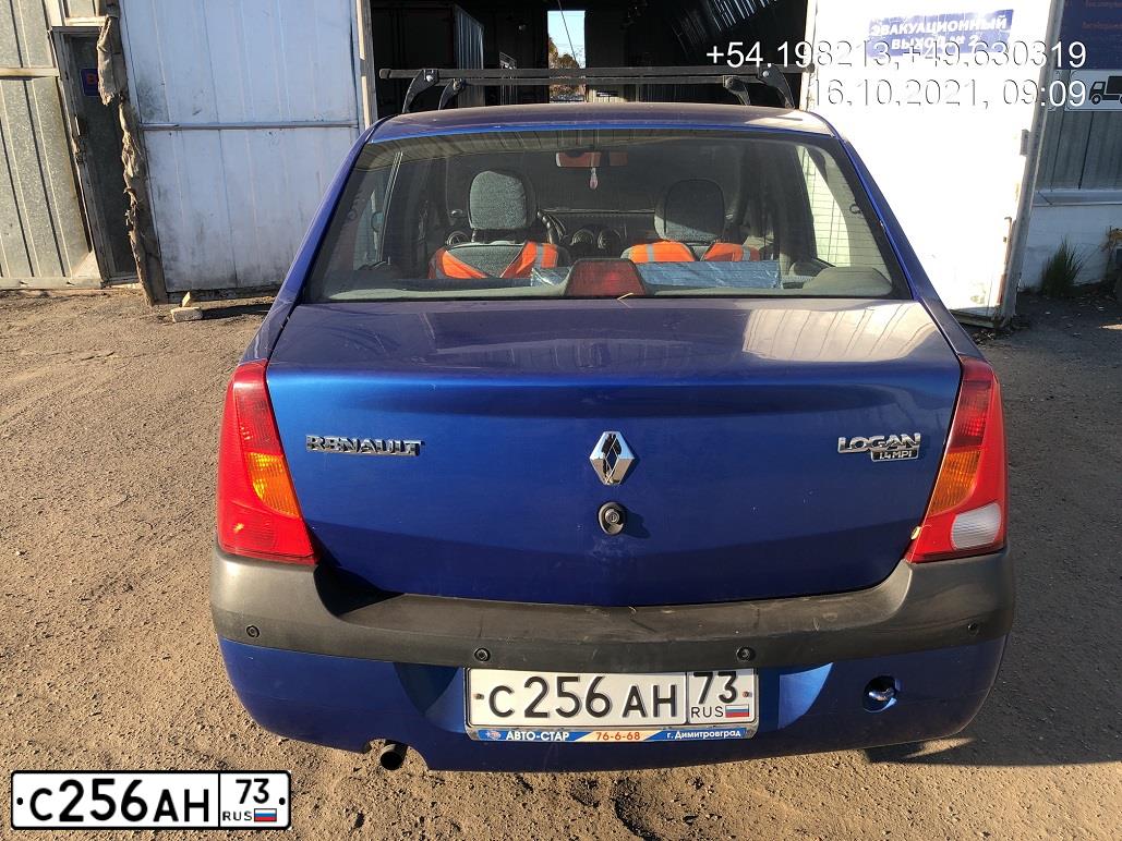 Фото автомобиля RENAULT LOGAN, 2007 — госномер С256АН73. Цвет: СИНИЙ