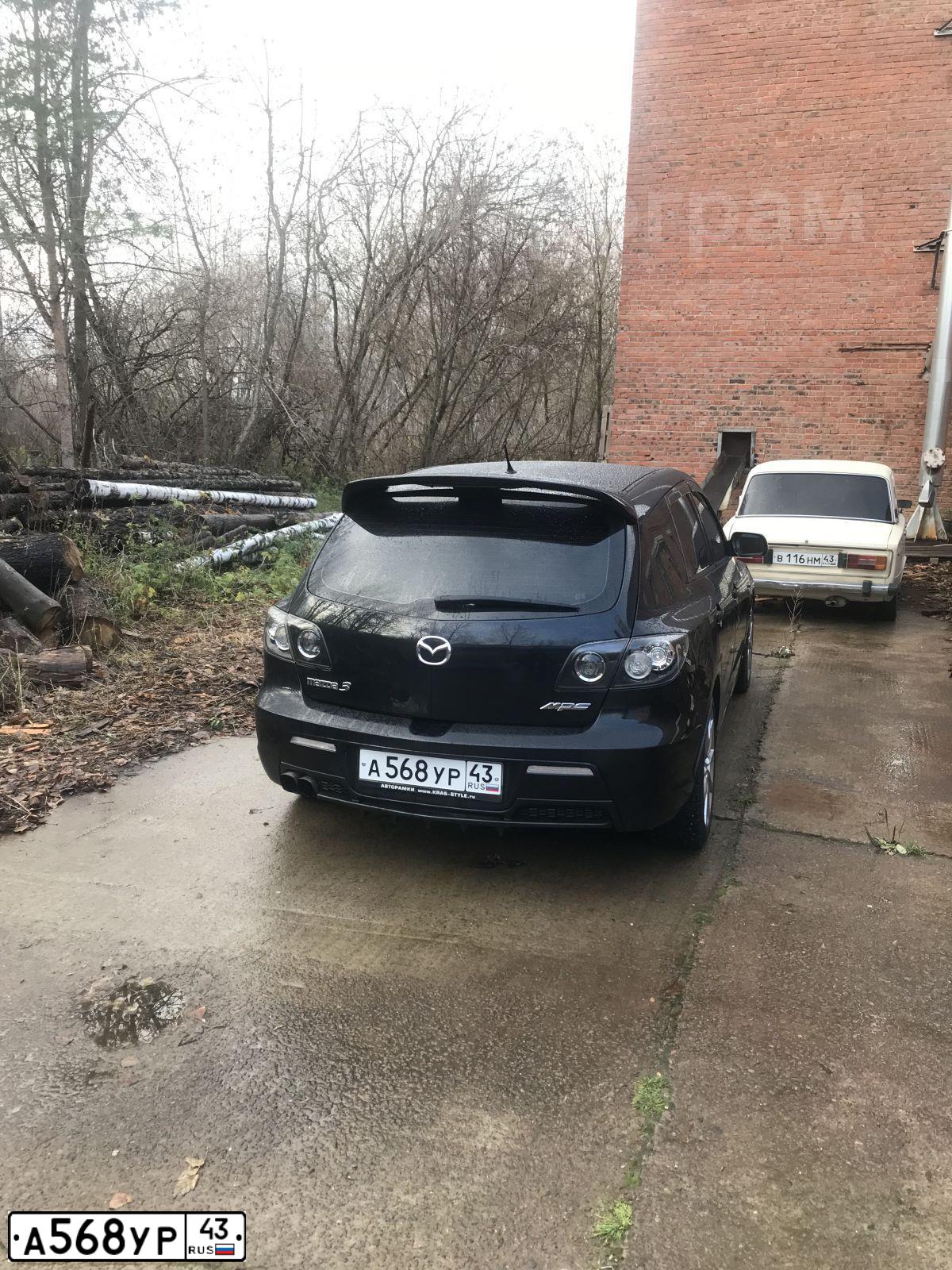 Фото автомобиля MAZDA 3, 2008 — госномер А568УР43. Цвет: ЧЕРНЫЙ