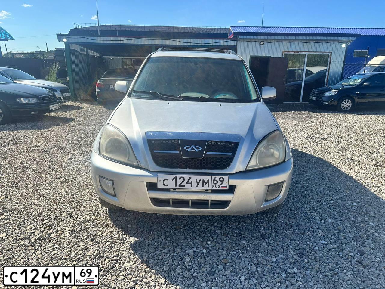 Фото автомобиля CHERY TIGGO, 2007 — госномер С124УМ69. Цвет: Серебристый