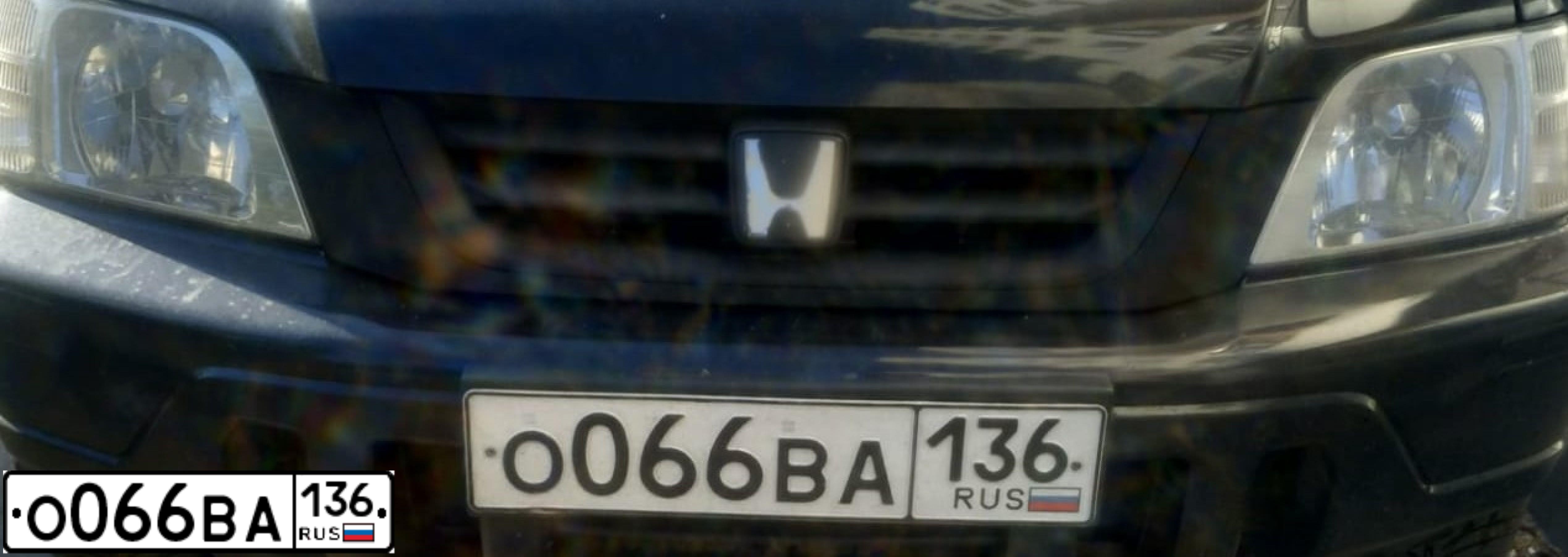 Фото автомобиля HONDA CR-V, 1998 — госномер О066ВА136. Цвет: ЧЕРНЫЙ