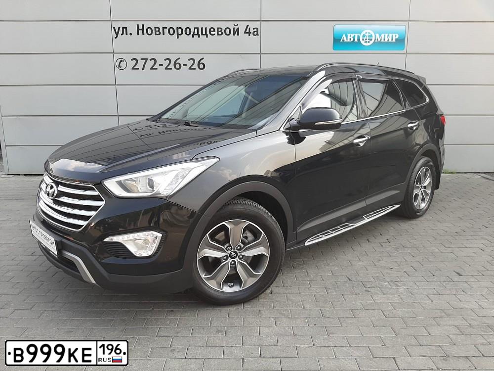 Фото автомобиля HYUNDAI SANTA FE, 2014 — госномер В999КЕ196. Цвет: ЧЕРНЫЙ