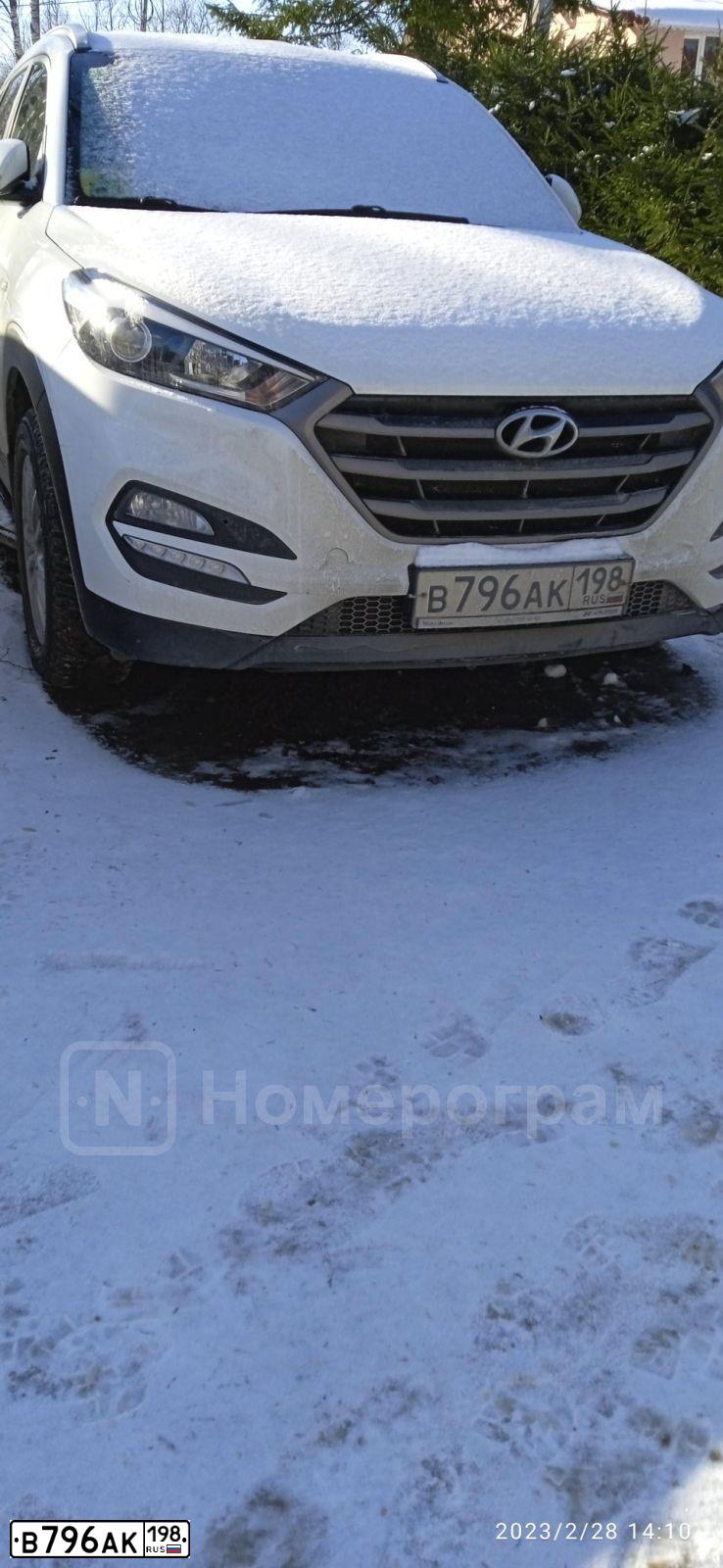 Фото автомобиля HYUNDAI TUCSON, 2018 — госномер В796АК198. Цвет: БЕЛЫЙ