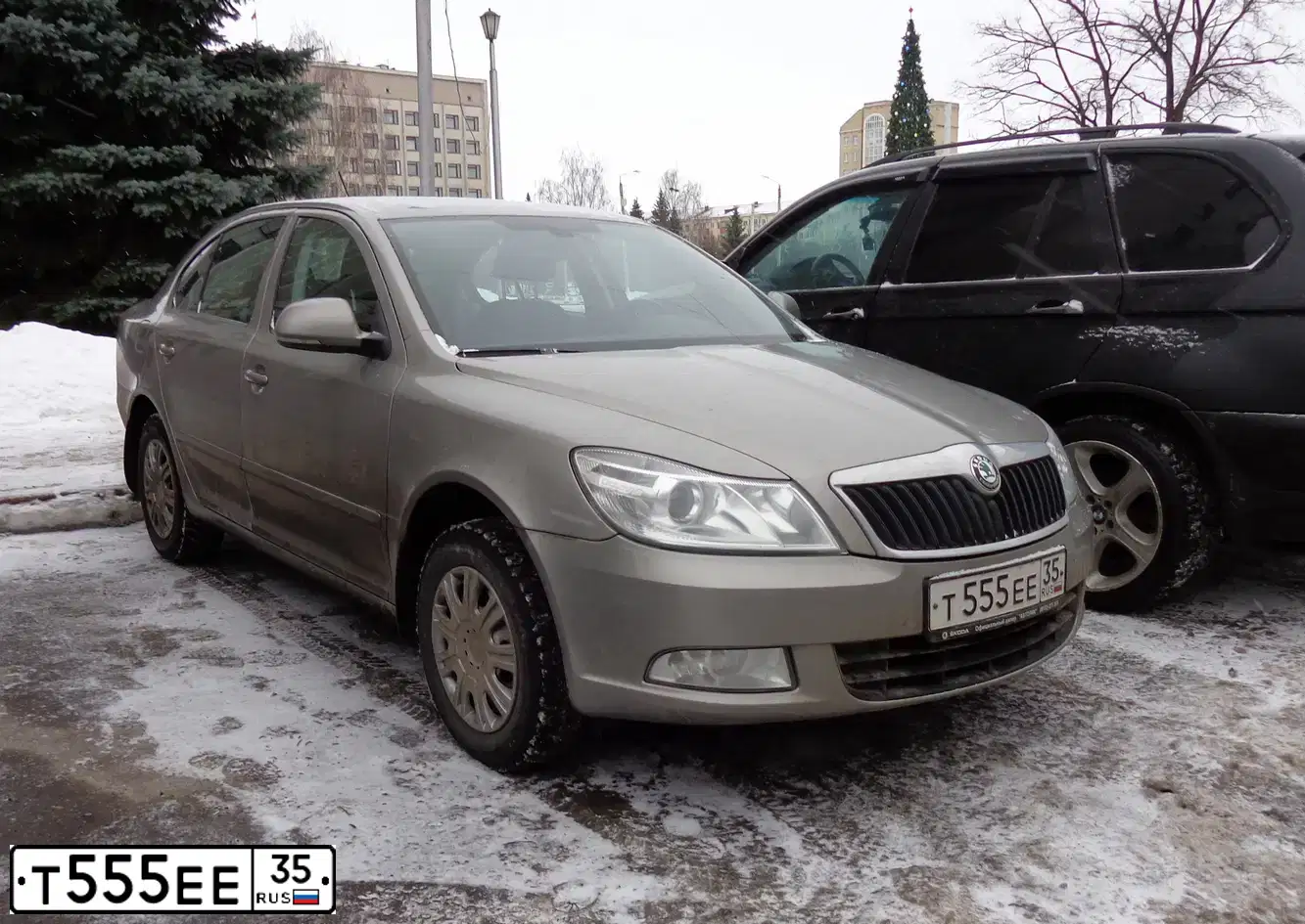 Фото автомобиля SKODA OCTAVIA, 2012 — госномер Т555ЕЕ35. Цвет: БЕЖЕВЫЙ