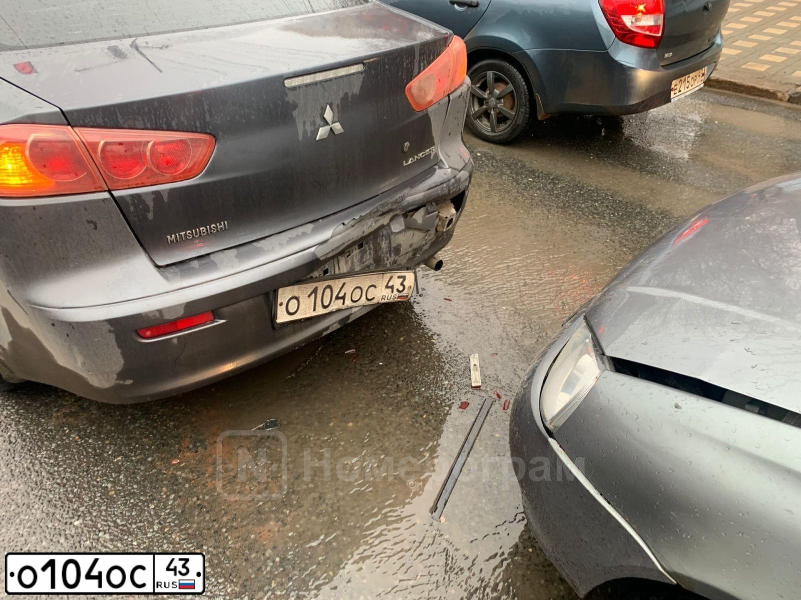 Фото автомобиля MITSUBISHI LANCER, 2008 — госномер О104ОС43. Цвет: Серый