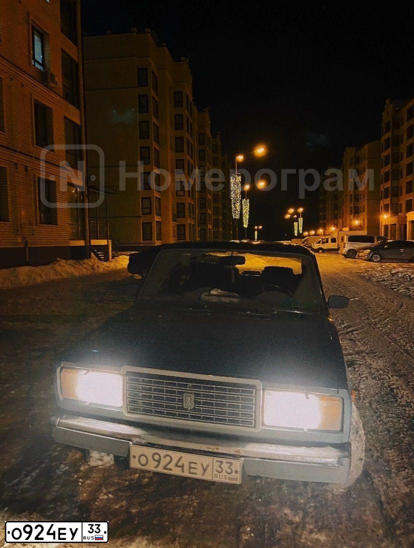 Фото автомобиля LADA 2107, 2003 — госномер О924ЕУ33. Цвет: СИНЕ-ЗЕЛЕНЫЙ