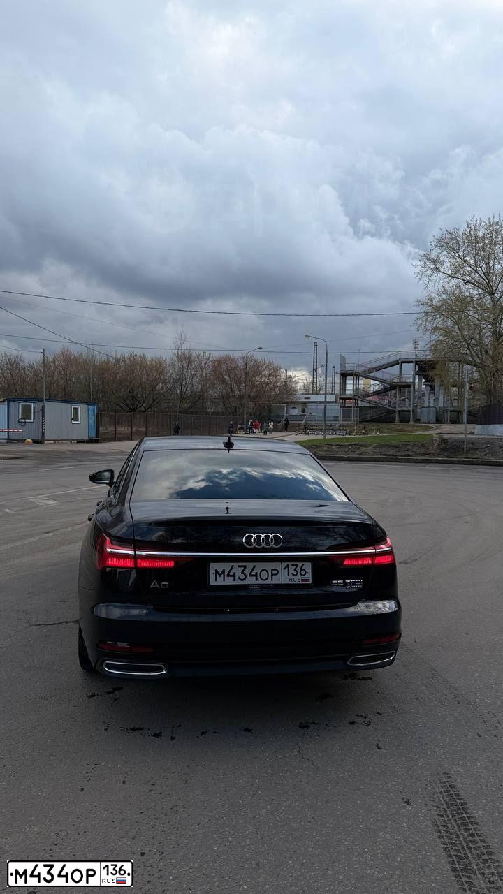 Фото автомобиля AUDI A6, 2019 — госномер М434ОР136. Цвет: ЧЕРНЫЙ