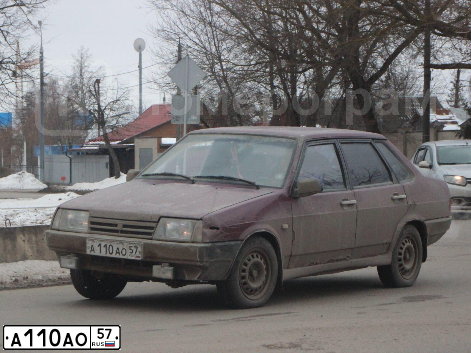 Фото автомобиля LADA 2109 SAMARA, 2000 — госномер А110АО57. Цвет: Т.БОРДОВЫЙ