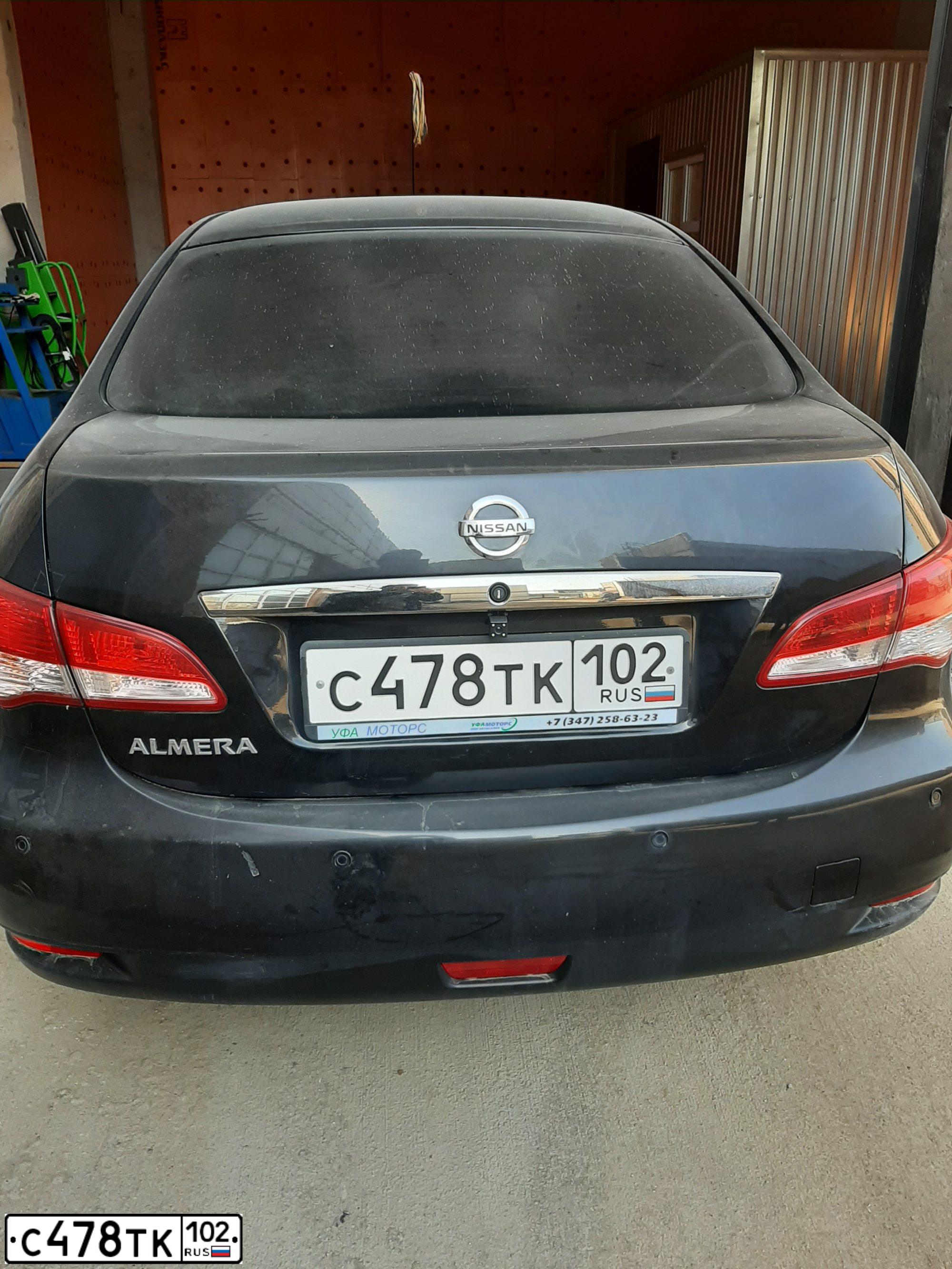 Фото автомобиля NISSAN ALMERA /AVTOVAZ/, 2016 — госномер С478ТК102. Цвет: ЧЕРНЫЙ