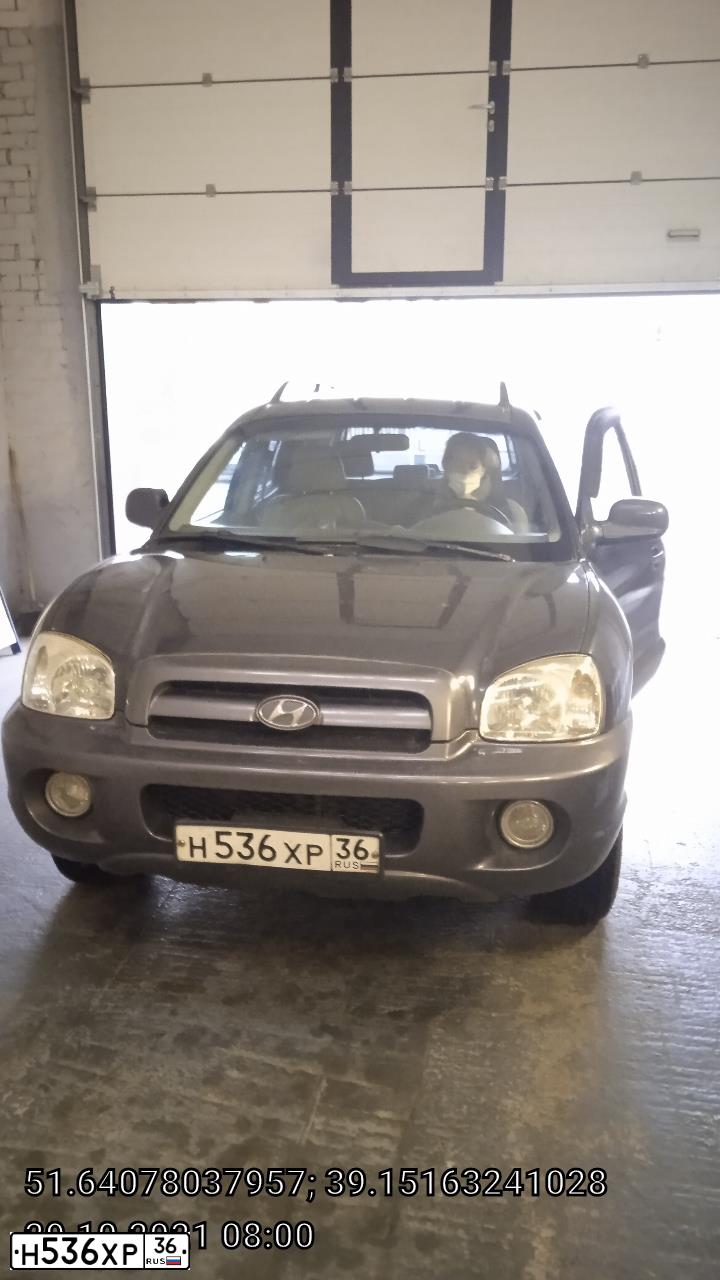 Фото автомобиля HYUNDAI SANTA FE, 2005 — госномер Н536ХР36. Цвет: ГОЛУБОЙ