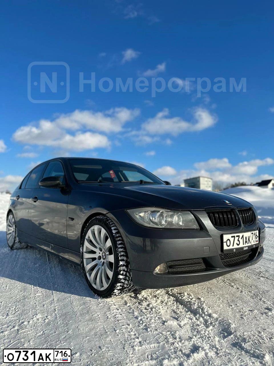 Фото автомобиля BMW SERIE 3, 2007 — госномер О731АК716. Цвет: СЕРЫЙ