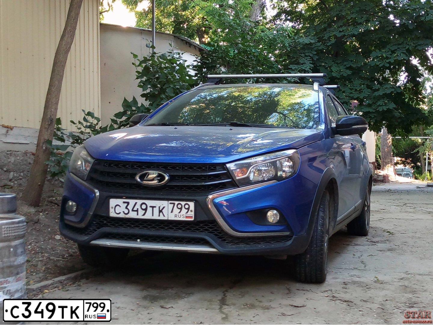 Фото автомобиля LADA VESTA, 2020 — госномер С349ТК799. Цвет: Синий-Черный