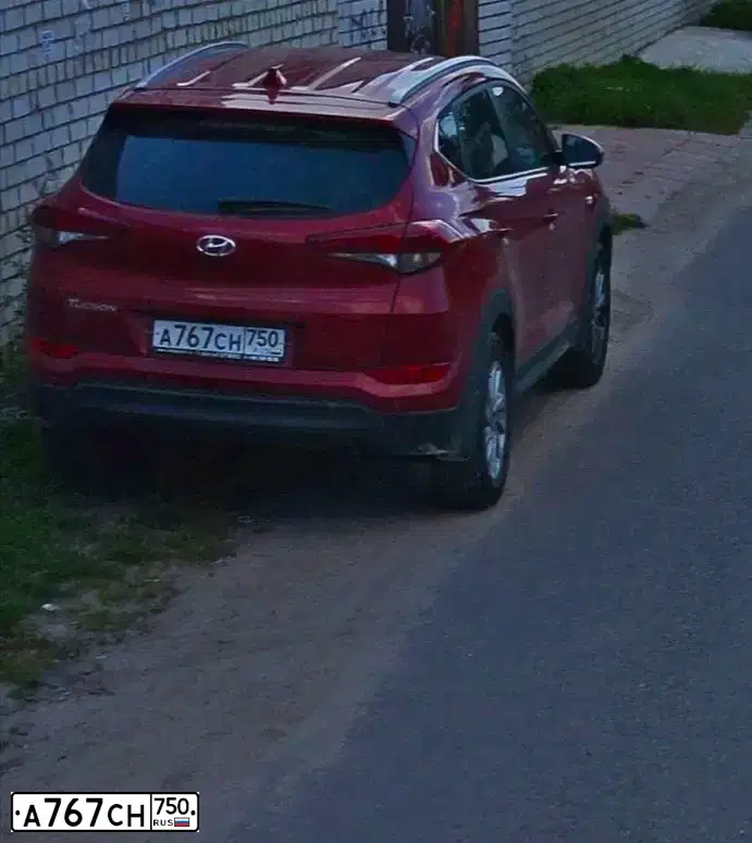 Фото автомобиля HYUNDAI TUCSON, 2018 — госномер А767СН750. Цвет: КРАСНЫЙ