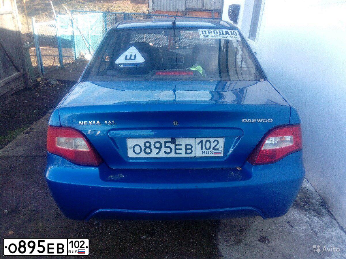 Фото автомобиля DAEWOO NEXIA, 2012 — госномер О895ЕВ102. Цвет: СИНЕ-ГЛАЗУРИСТЫЙ