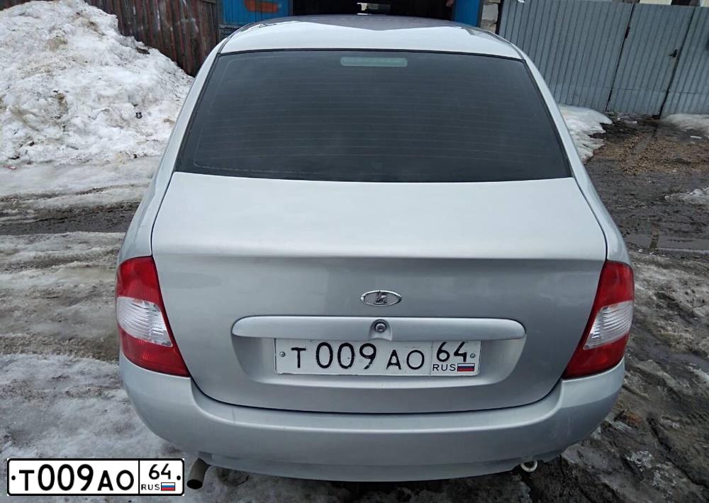 Фото автомобиля LADA 1118 KALINA, 2010 — госномер Т009АО64. Цвет: Серебристый
