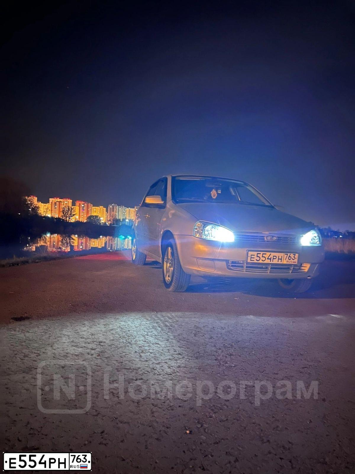 Фото автомобиля LADA 1119 KALINA, 2008 — госномер Е554РН763. Цвет: Серебристый