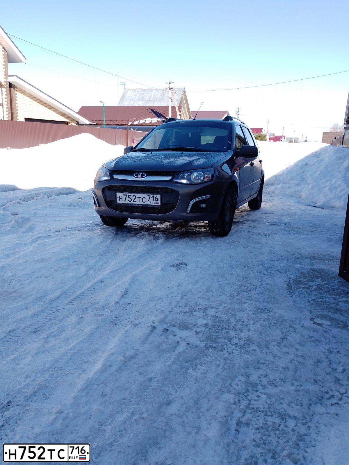 Фото автомобиля LADA KALINA, 2014 — госномер Р169ЕВ716. Цвет: золотисто коричневый