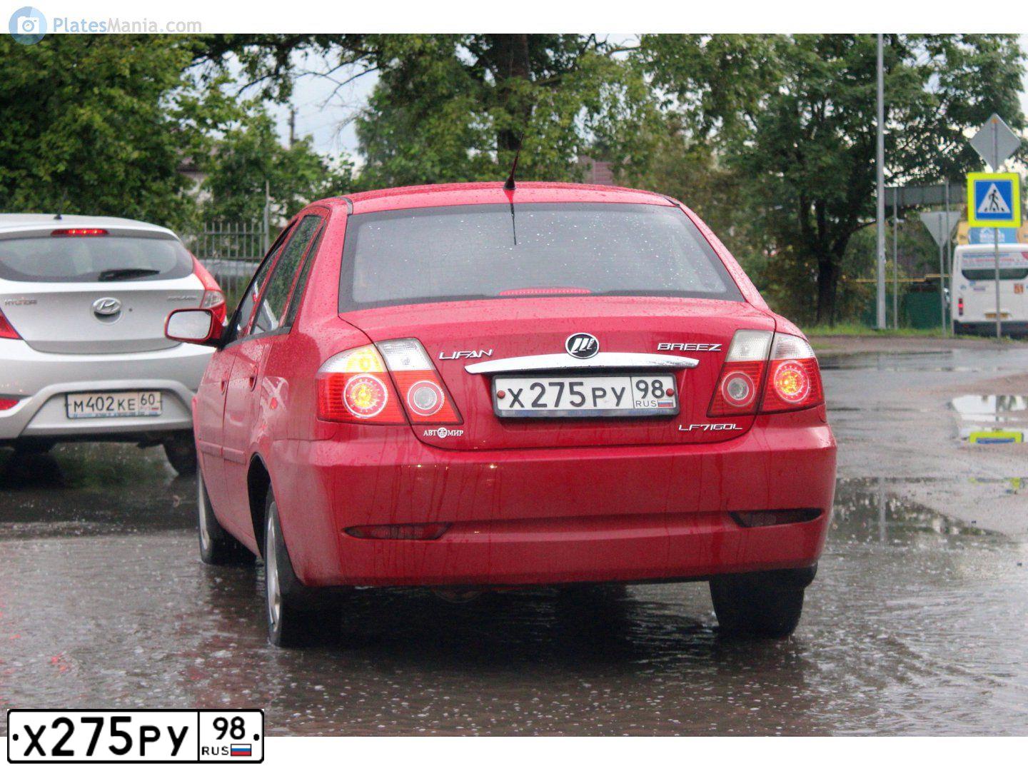 Фото автомобиля LIFAN BREEZ, 2008 — госномер Е963ТА60. Цвет: Красный