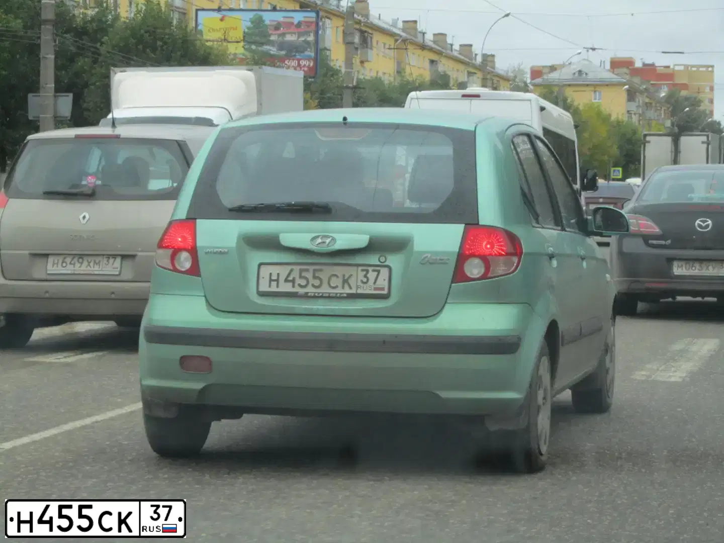 Фото автомобиля HYUNDAI GETZ, 2004 — госномер А367СК37. Цвет: ЗЕЛЕНЫЙ