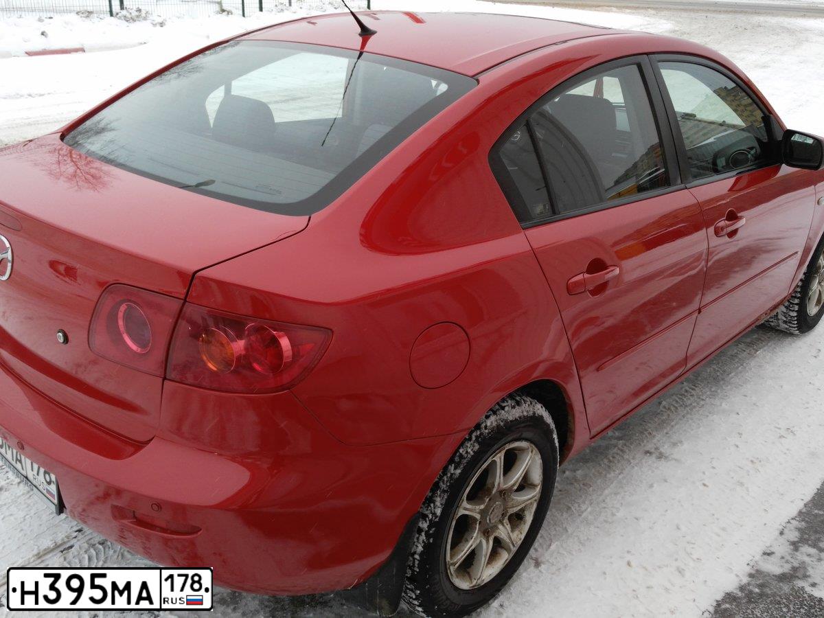 Фото автомобиля MAZDA 3, 2004 — госномер Н620МК45. Цвет: КРАСНЫЙ