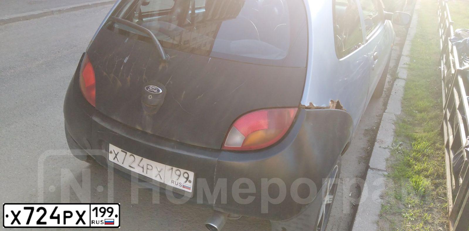 Фото автомобиля FORD KA, 1998 — госномер У488МО77. Цвет: СИНИЙ СВЕТЛЫЙ