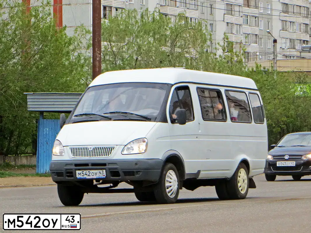 Фото автомобиля GAZ 3221 EL, 2009 — госномер М542ОУ43. Цвет: Белый