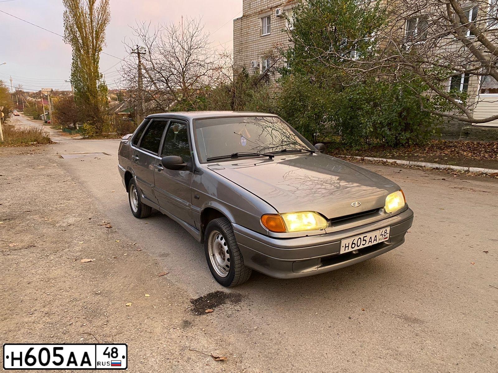 Фото автомобиля LADA 2115 SAMARA, 2005 — госномер Н605АА48. Цвет: СЕРО-ЗЕЛЕНЫЙ