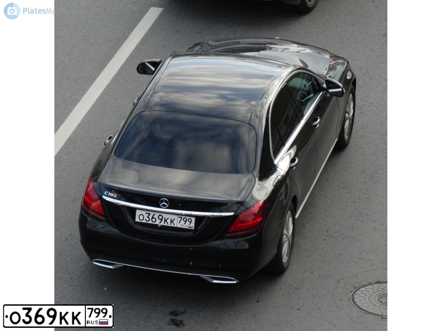 Фото автомобиля MERCEDES C-KLASSE, 2019 — госномер О369КК799. Цвет: ЧЕРНЫЙ