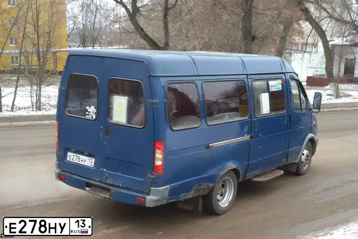 Фото автомобиля GAZ 3221 EL, 2003 — госномер Е278НУ13. Цвет: МУРЕНА