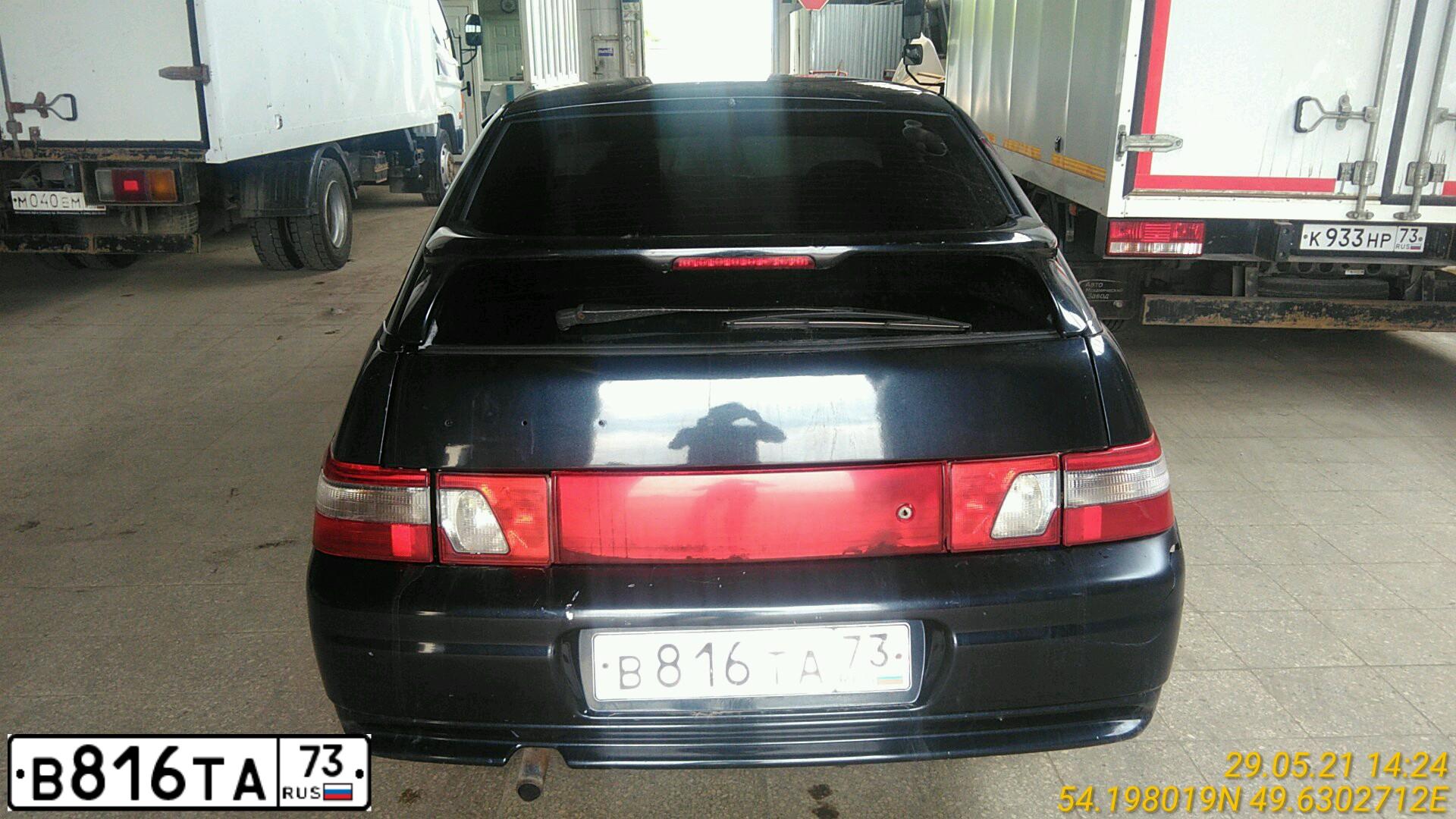 Фото автомобиля LADA 2112, 2004 — госномер В816ТА73. Цвет: ЧЕРНЫЙ