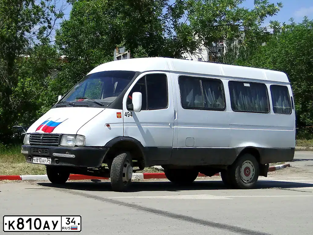 Фото автомобиля GAZ 3221 EL, 1998 — госномер К810АУ34. Цвет: Белый