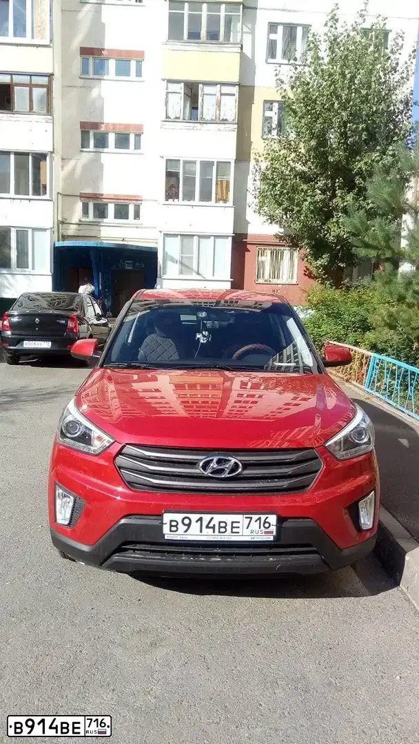Фото автомобиля HYUNDAI CRETA, 2018 — госномер В914ВЕ716. Цвет: КРАСНЫЙ