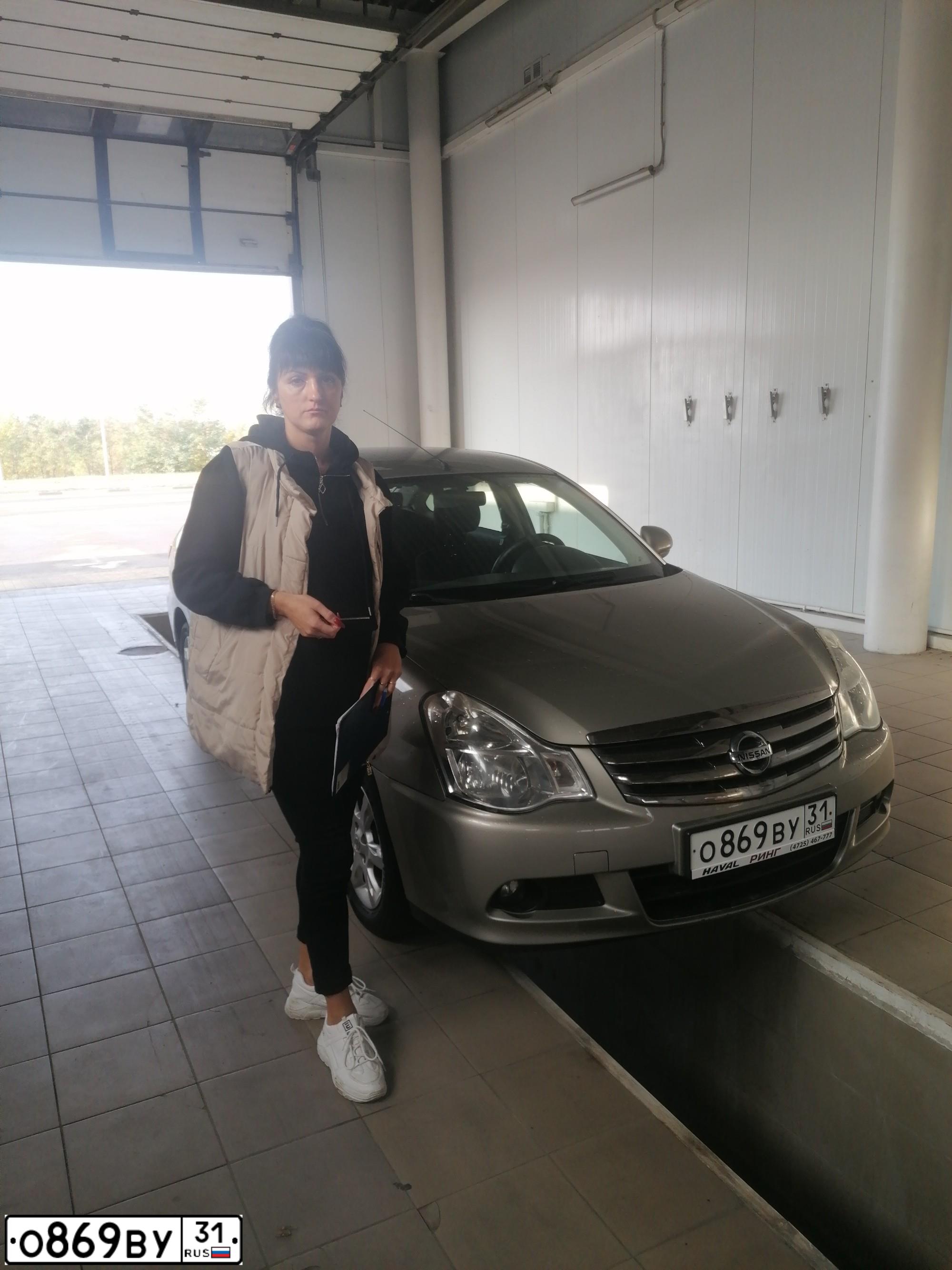 Фото автомобиля NISSAN ALMERA /AVTOVAZ/, 2015 — госномер О869ВУ31. Цвет: СЕРО-БЕЖЕВЫЙ