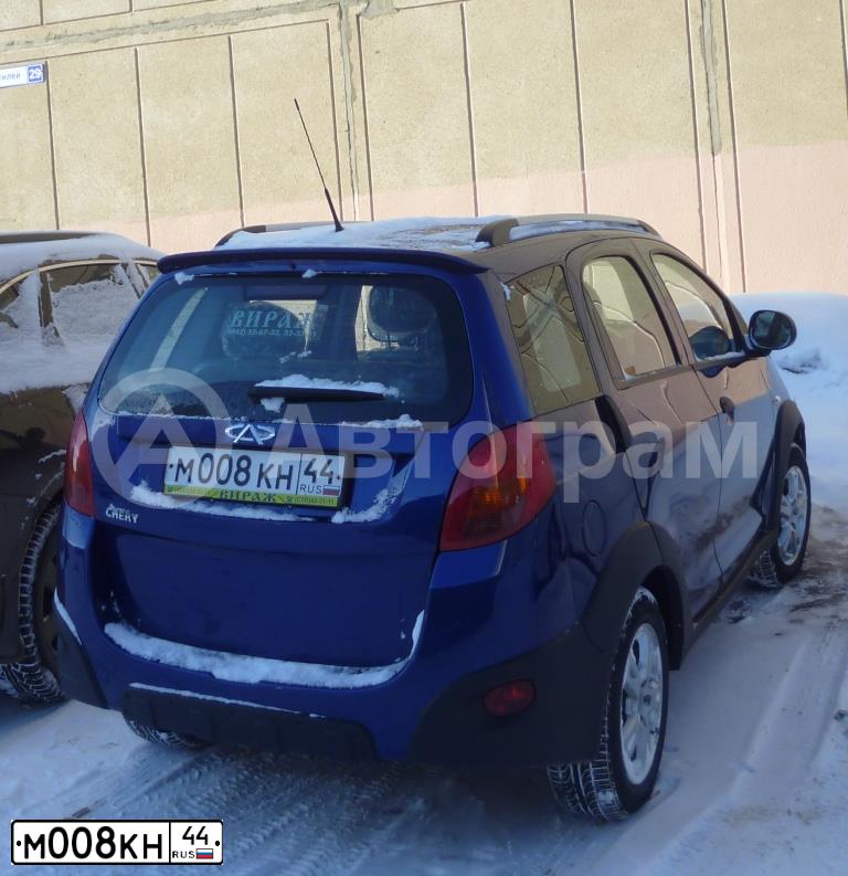 Фото автомобиля CHERY Y INDIS S18, 2012 — госномер В021МН37. Цвет: синий