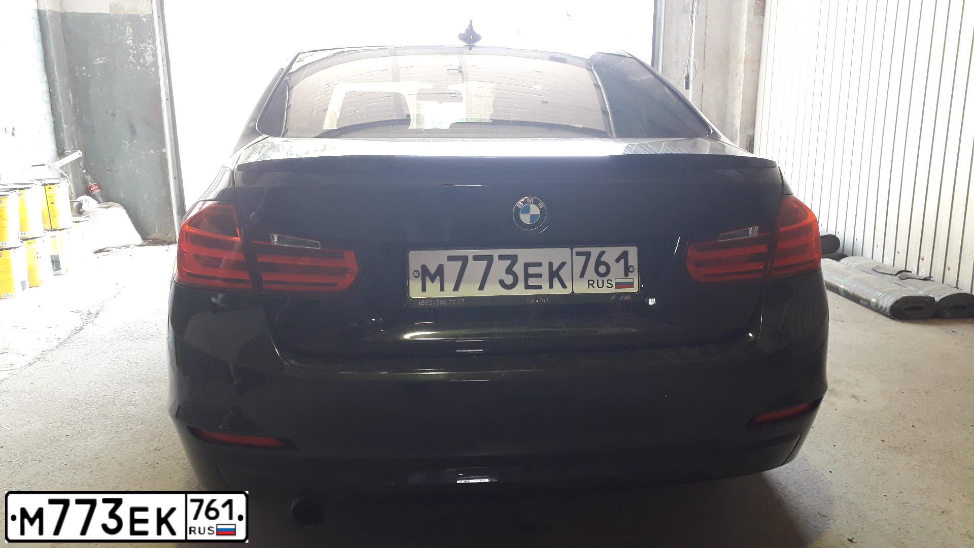 Фото автомобиля BMW SERIE 3, 2012 — госномер М773ЕК761. Цвет: ЧЕРНЫЙ
