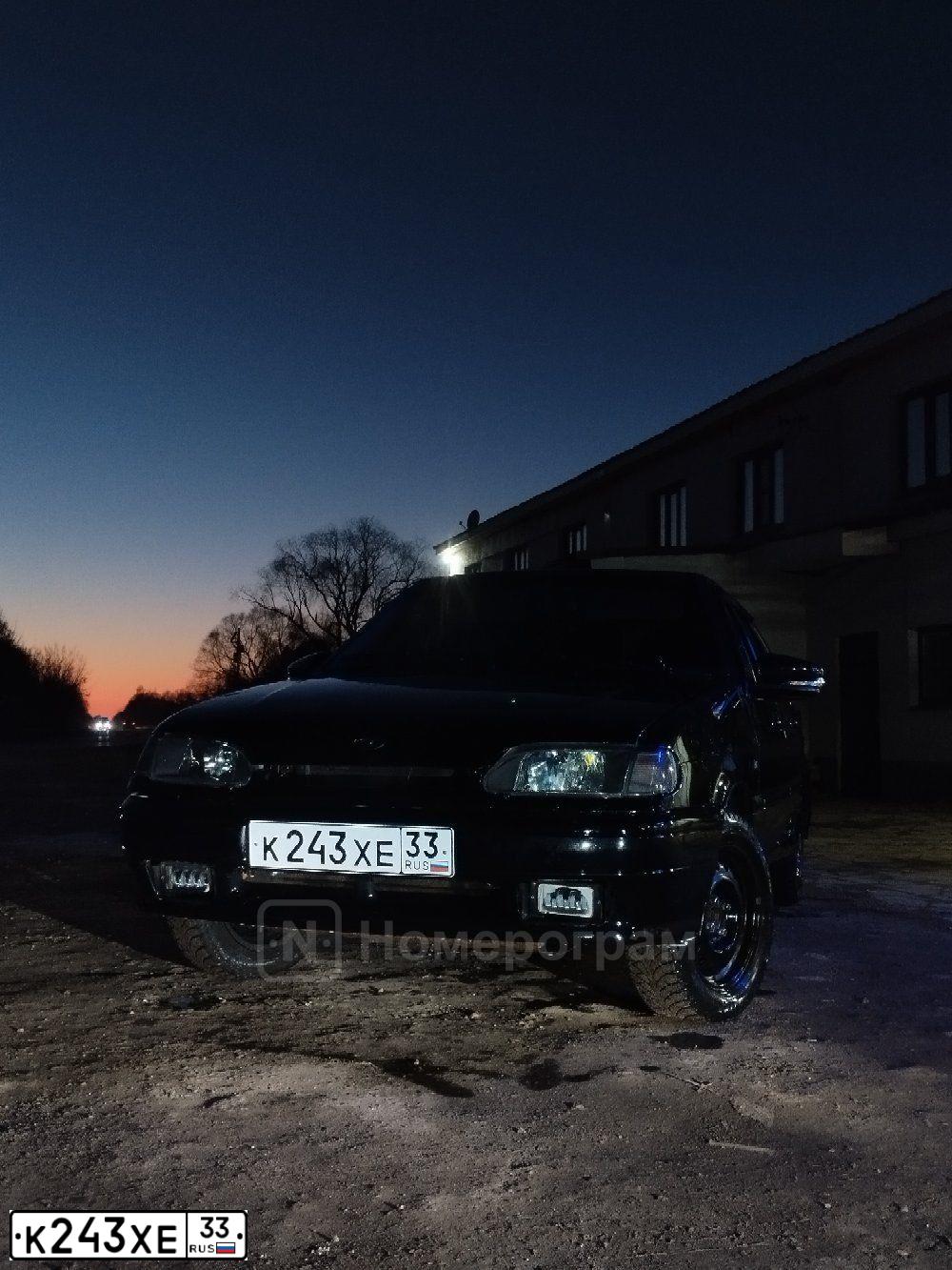 Фото автомобиля LADA 2114 SAMARA, 2006 — госномер К243ХЕ33. Цвет: ЧЕРНЫЙ