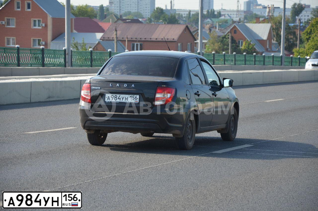 Фото автомобиля LADA 2190 GRANTA, 2019 — госномер А984УН156. Цвет: ЧЕРНЫЙ