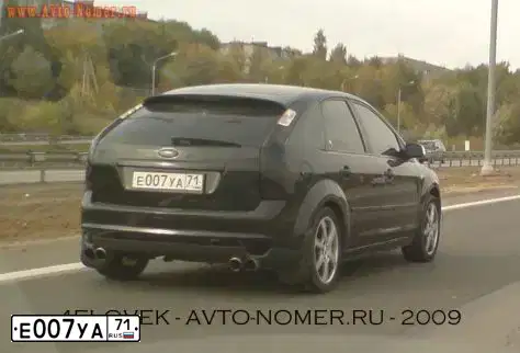 Фото автомобиля FORD FOCUS, 2006 — госномер Е007УА71. Цвет: ЧЕРНЫЙ