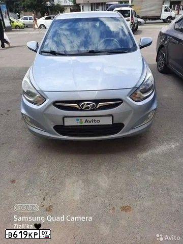 Фото автомобиля HYUNDAI SOLARIS, 2012 — госномер В619КР07. Цвет: СЕРО-ГОЛУБОЙ