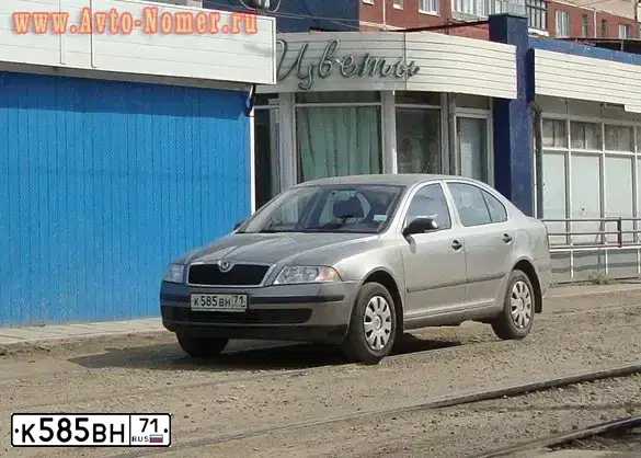 Фото автомобиля SKODA OCTAVIA, 2008 — госномер К585ВН71. Цвет: СЕРЫЙ
