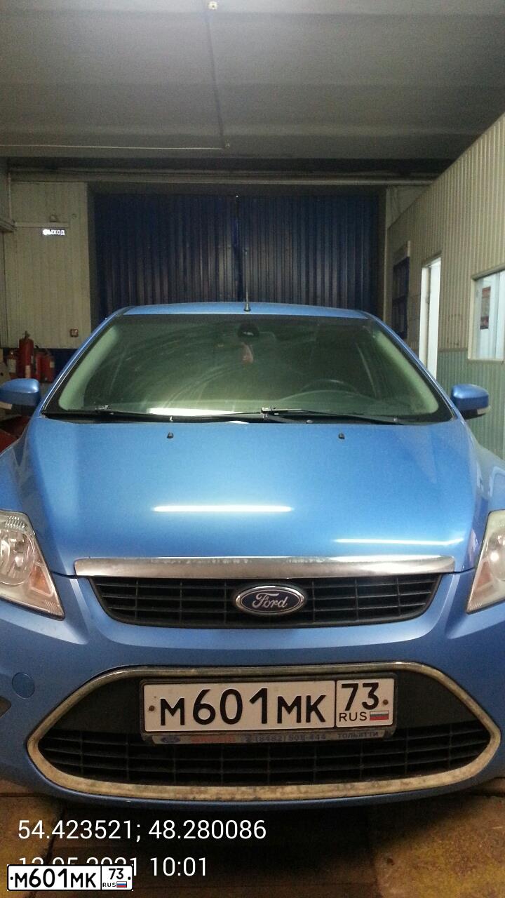 Фото автомобиля FORD FOCUS, 2008 — госномер М601МК73. Цвет: синий