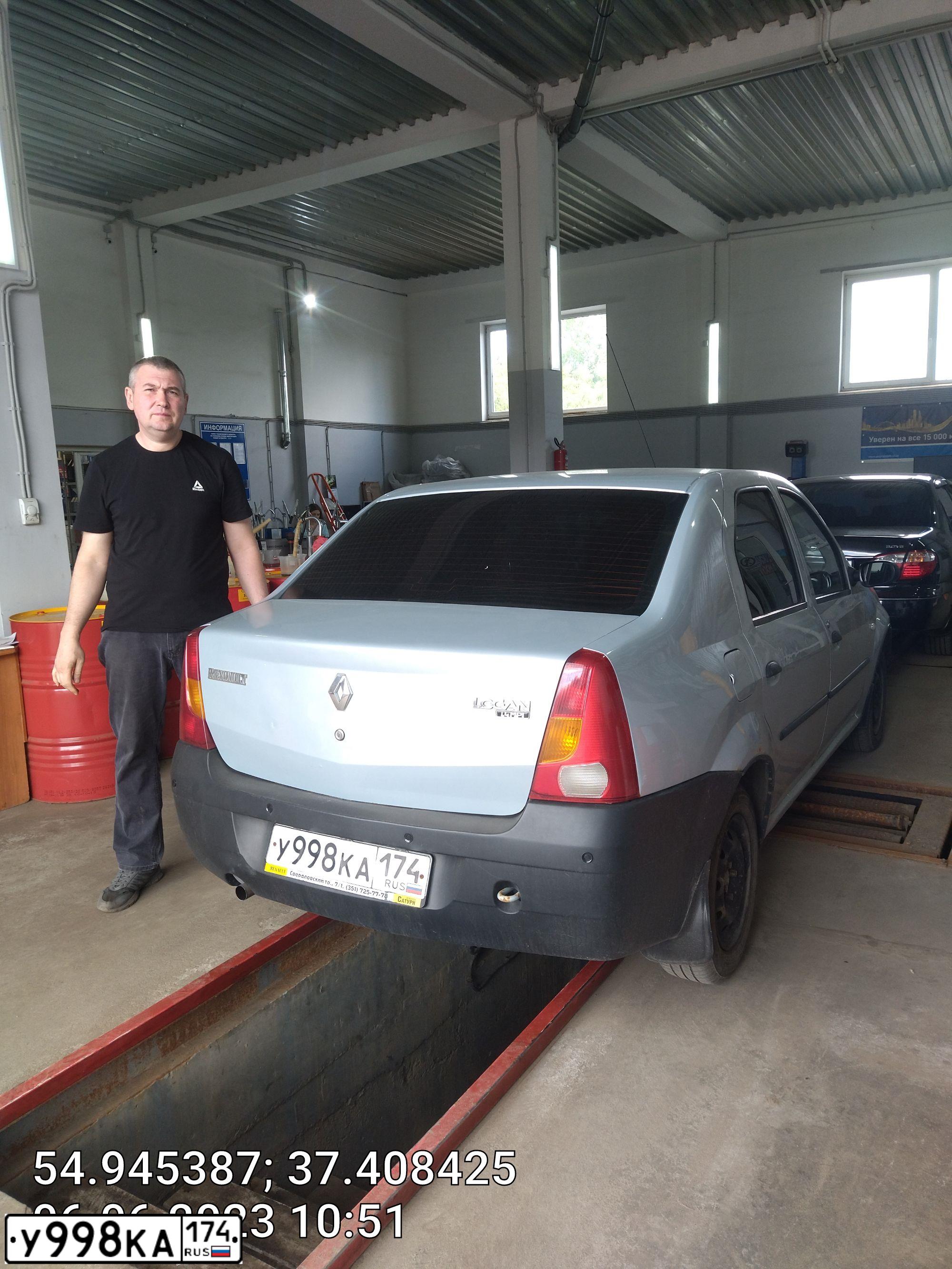Фото автомобиля RENAULT LOGAN, 2006 — госномер М096ОВ790. Цвет: СЕРЫЙ