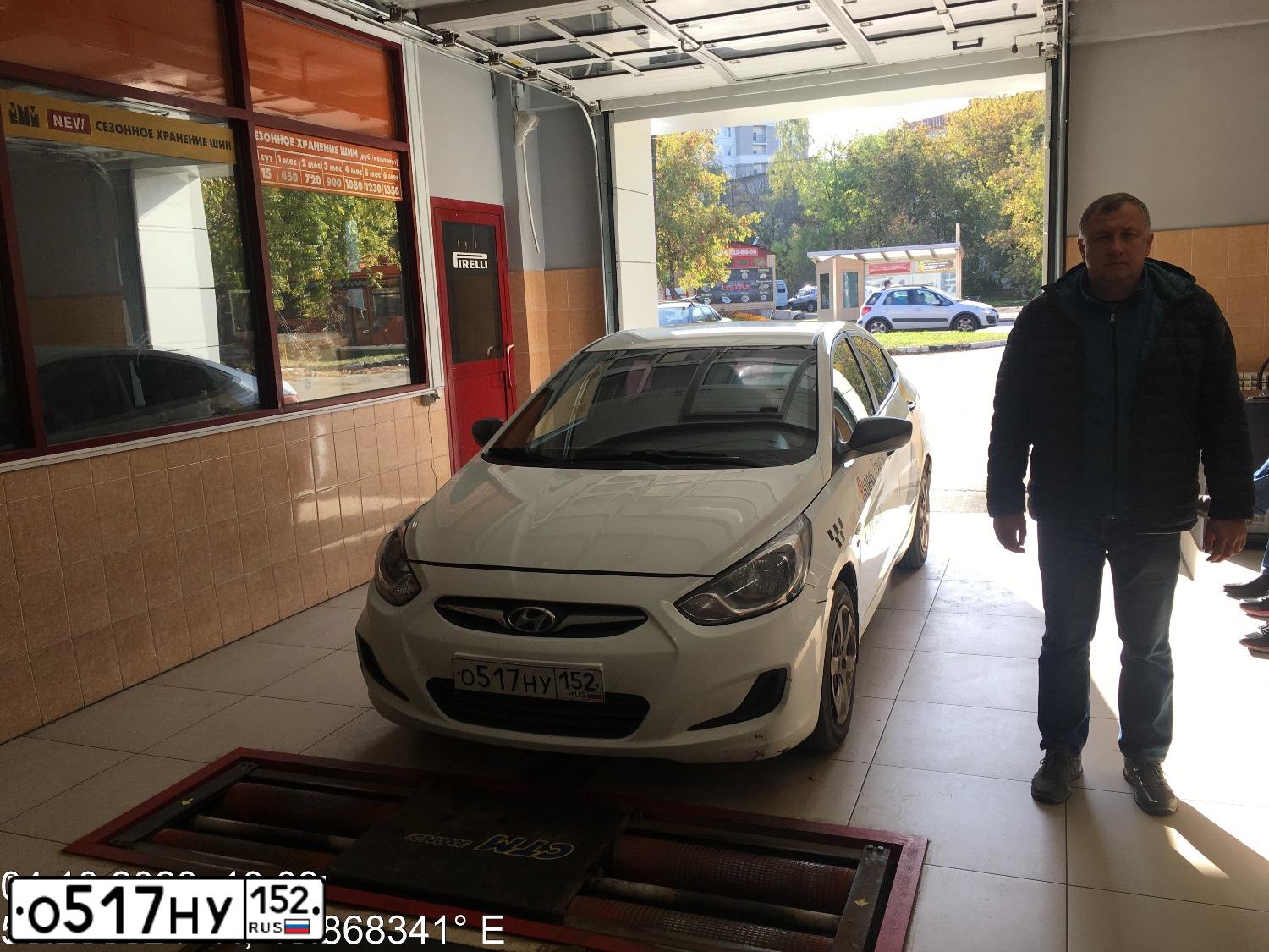 Фото автомобиля HYUNDAI SOLARIS, 2013 — госномер У599МК152. Цвет: Белый