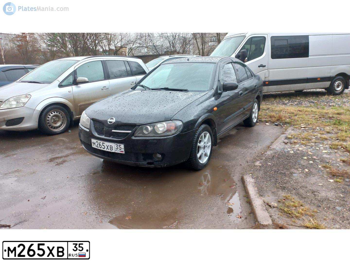 Фото автомобиля NISSAN ALMERA, 2003 — госномер К962НС35. Цвет: ЧЕРНЫЙ