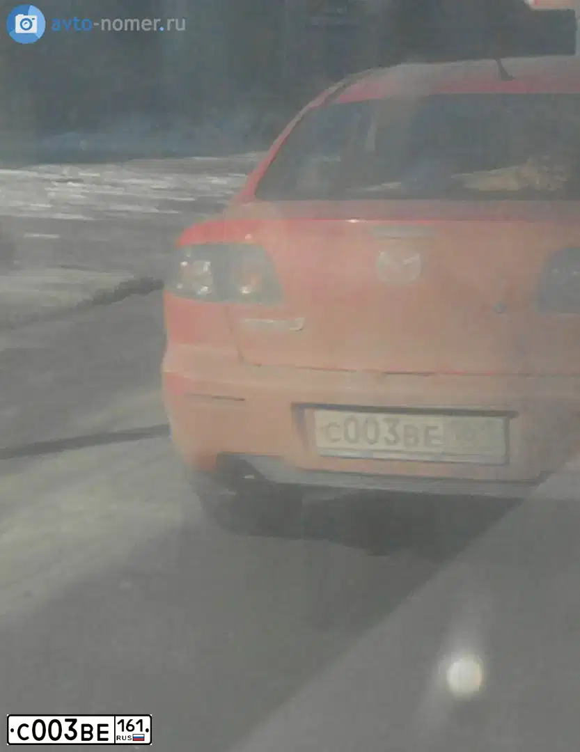 Фото автомобиля MAZDA 3, 2008 — госномер Р969ТА161. Цвет: Красный