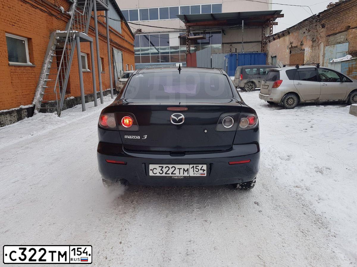 Фото автомобиля MAZDA 3, 2007 — госномер С322ТМ154. Цвет: ЧЕРНЫЙ
