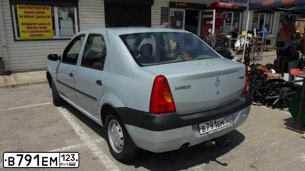 Фото автомобиля RENAULT T LOGAN, 2006 — госномер В791ЕМ123. Цвет: СЕРЫЙ