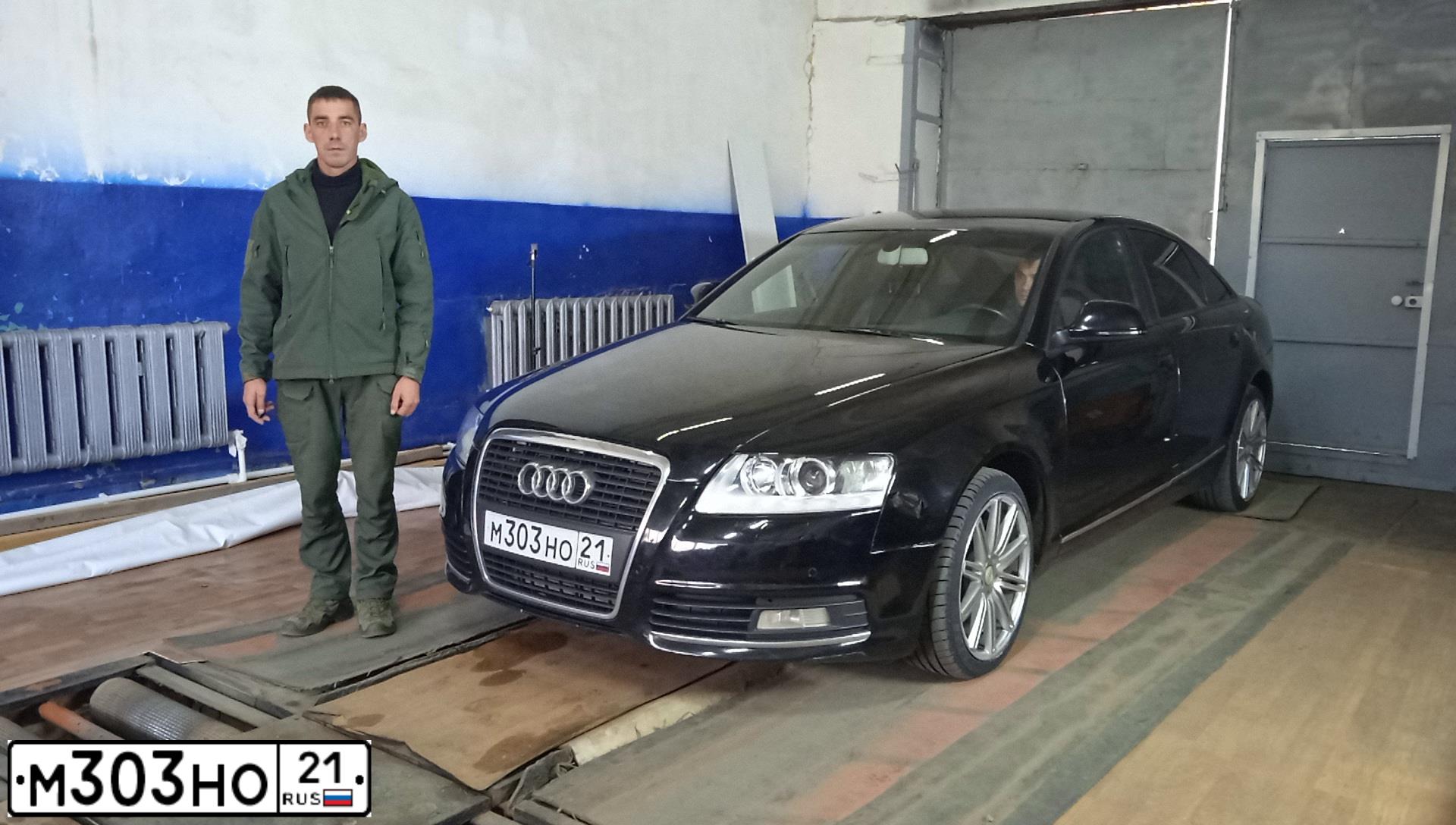 Фото автомобиля AUDI A6, 2010 — госномер М303НО21. Цвет: ЧЕРНЫЙ