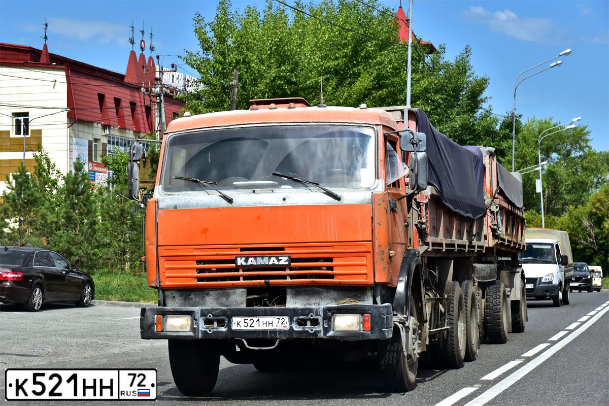 Фото автомобиля KAMAZ 53215 /6X4/, 2008 — госномер К521НН72. Цвет: ОРАНЖЕВЫЙ